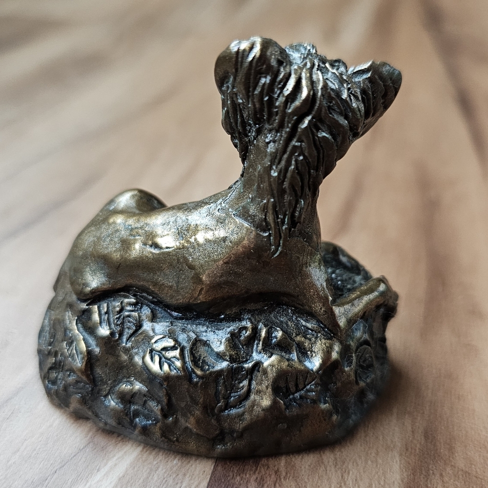 Bronze Colored Metal Chinese Crested Dog Figurine And Mug - Picture 3 of 9